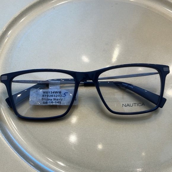 NAUTICA MENS SHINY NAVY EYEGLASSES FRAMES $142 WITH CASE NEW - Picture 7 of 7